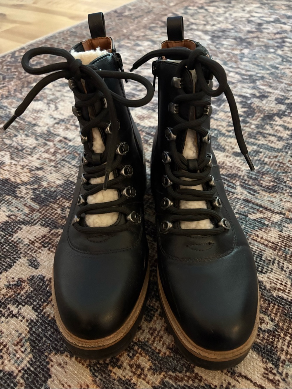 American Eagle black lace up boots size 8